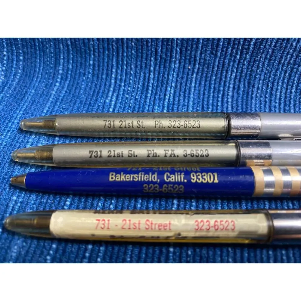 Vintage Pen Lot of 4 Kern Battery Mfg. Bakersfield CA Advertising 971A